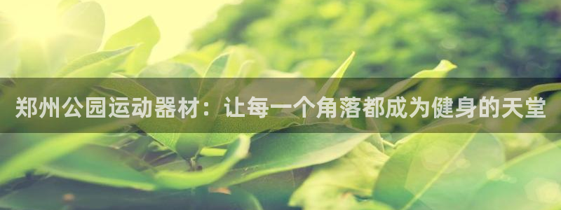 凯捷体育官方：郑州公园运动器材：让每一个角落都成为健