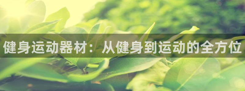 凯捷体育：健身运动器材：从健身到运动的全方位